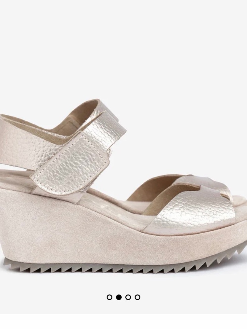 NWOT Pedro Garcia Fama White Gold
EU 36.5 Leather Wedge Sandal (RETAIL $595)